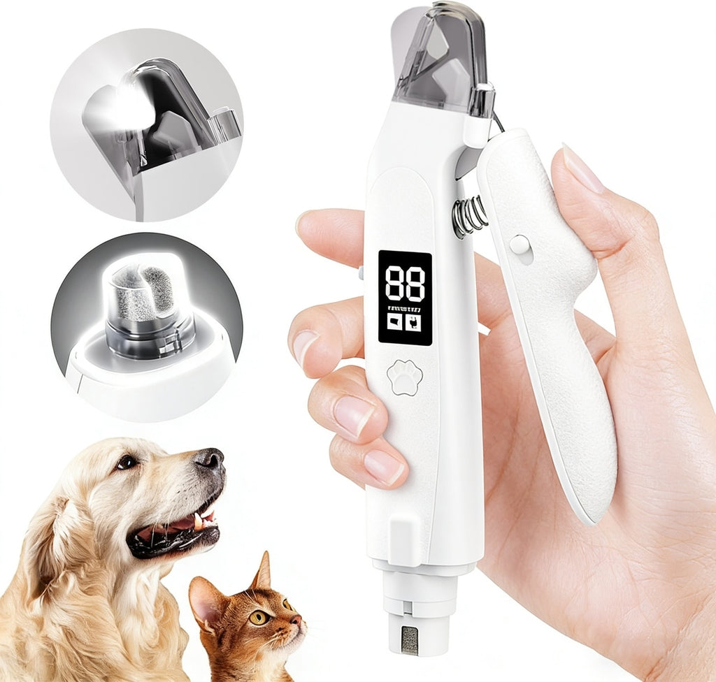 🐾PawCare Pro™ 2-in-1 Dog & Cat Nail Clipper & Grinder – LED, USB-C Rechargeable, Safety Lock ✂️✨